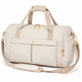 Borsa da viaggio 45 x 25 x 30 cm in tessuto beige con tracolla regolabile e tasche