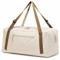 Borsone 50 x 25 x 30 cm in tessuto beige - tracolla regolabile e tasche con zip