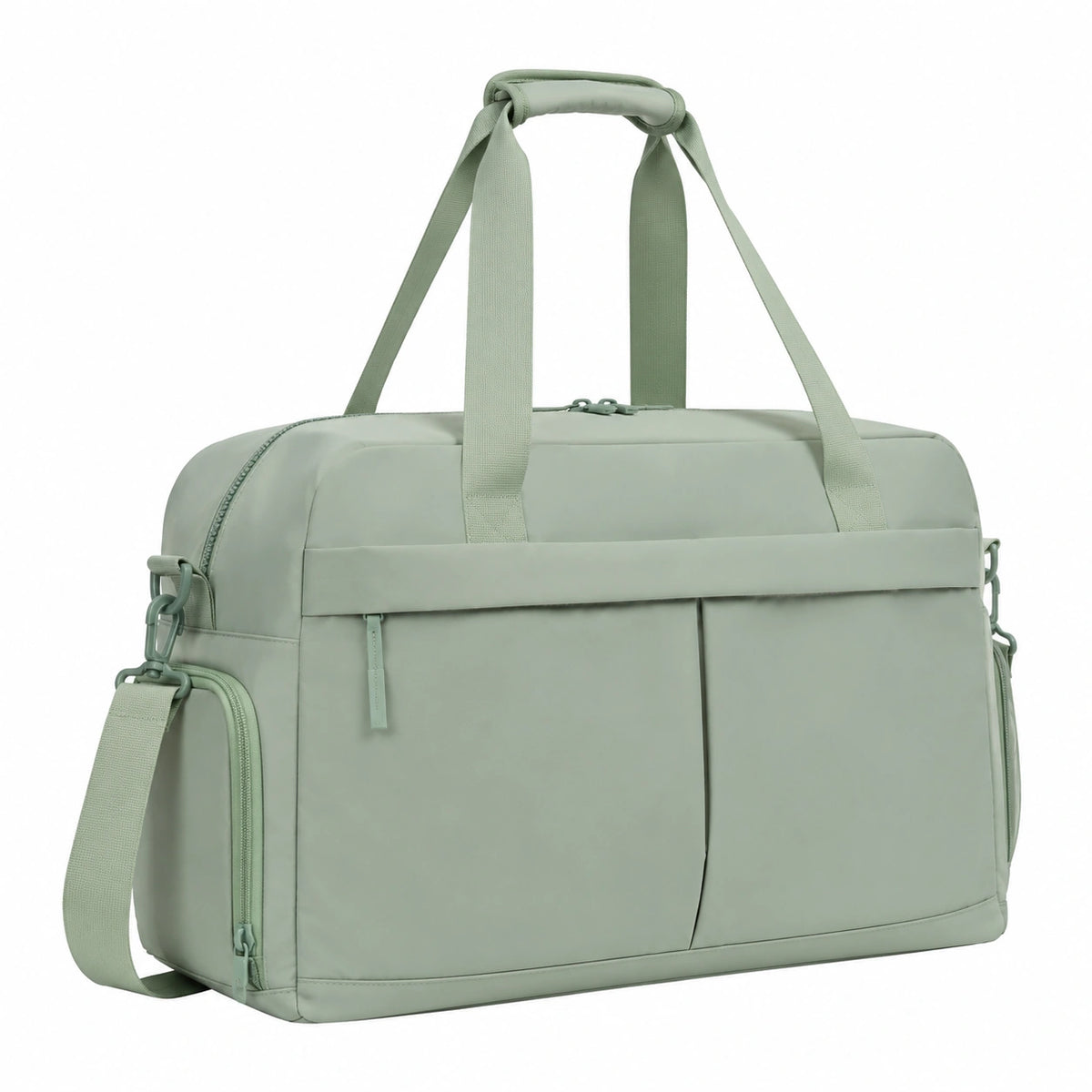 Borsa da viaggio 45 x 25 x 30 cm in poliestere verde salvia con tracolla e tasche