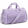 Borsone sportivo 45 cm in tessuto lilla con tracolla e tasche