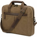 Borsa porta computer 40 cm in tessuto marrone con tracolla regolabile