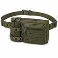 Marsupio tattico 23 x 6 x 16 cm in poliestere verde oliva con tasche multiple