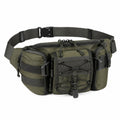 Marsupio 35 cm in tessuto verde oliva e nero con cintura regolabile multifunzione