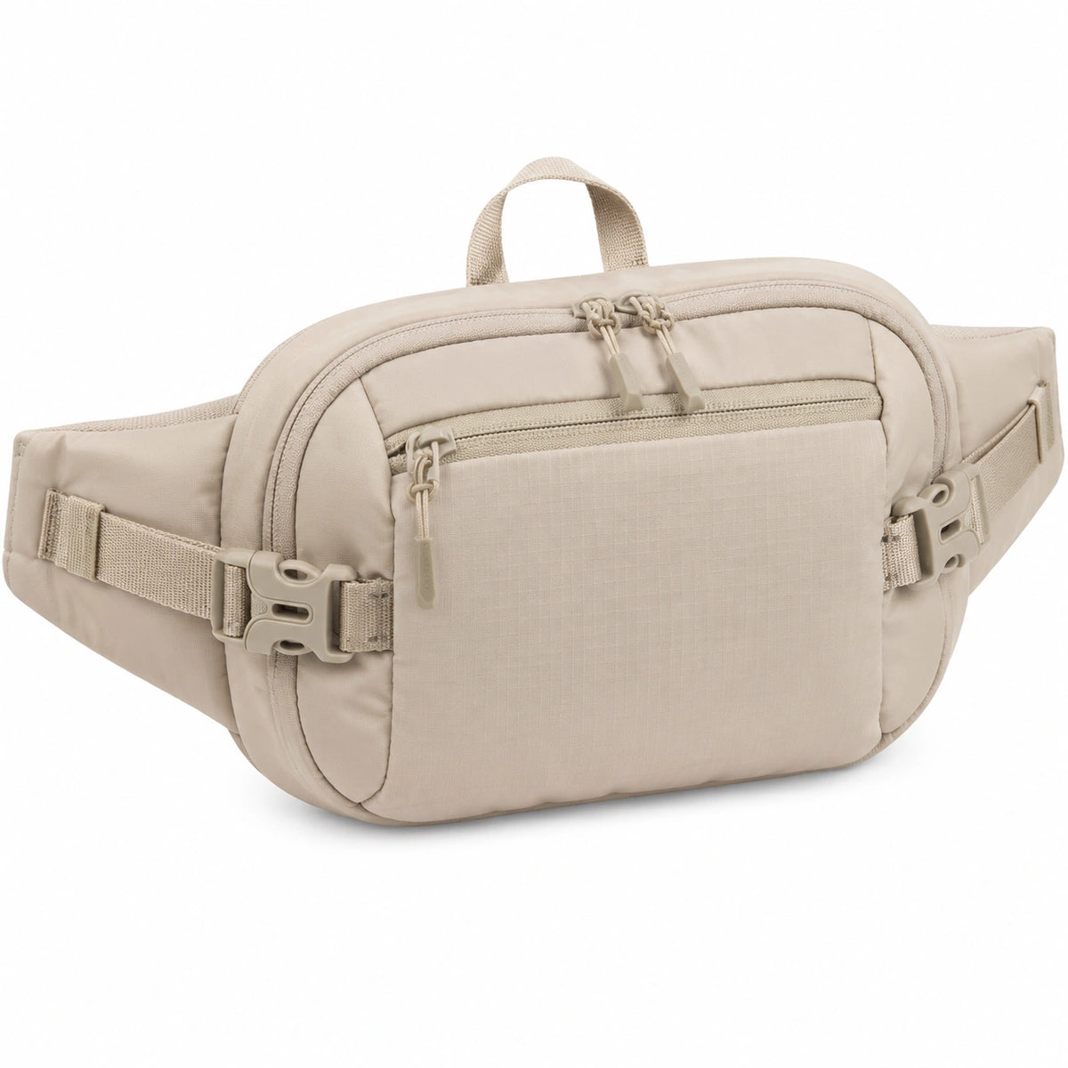 Marsupio 35 x 16 x 8 cm in tessuto sintetico beige con tasche e cintura regolabile