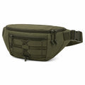 Marsupio 30 x 8 x 16 cm in tessuto sintetico verde oliva - tasche multiple stile tattico