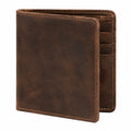 Portafoglio uomo 11.5 x 9.5 x 1.5 cm in pelle marrone - bifold con scomparti per carte
