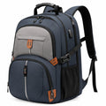 Zaino 32 x 20 x 48 cm in tessuto blu navy e grigio per lavoro e viaggio multifunzione