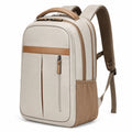 Zaino 30 x 16 x 43 cm in tessuto beige e marrone con tasche e spallacci imbottiti